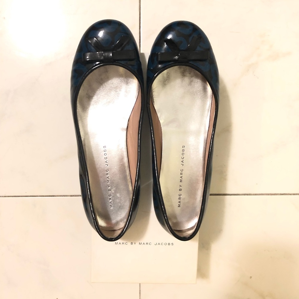Marc by Marc Jacobs Black Patent Bow Flats